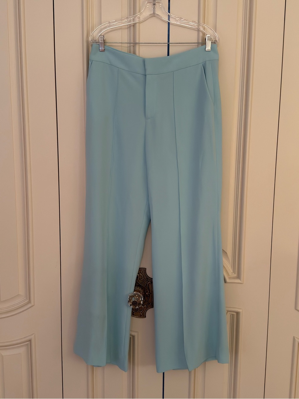 Alice + Olivia Pale Blue Wide-Leg Trousers